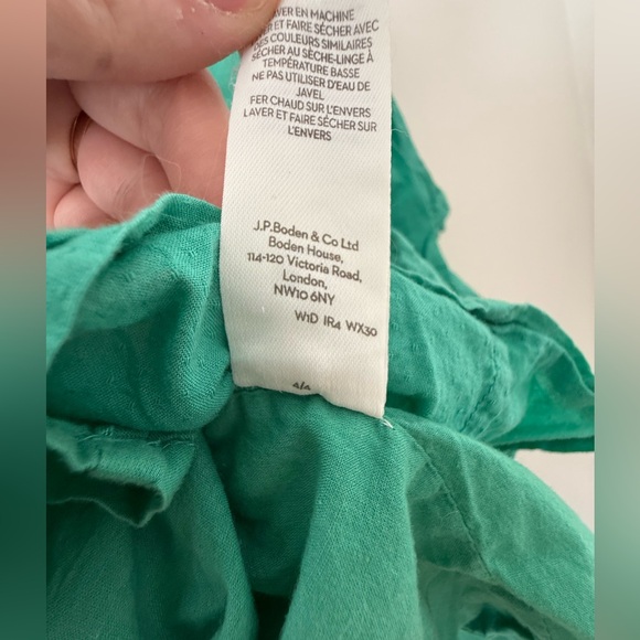 Mini Boden Toddler Girls Teal Green Floral Embroidered Cotton Dress 3T/4T Spring - Picture 11 of 13